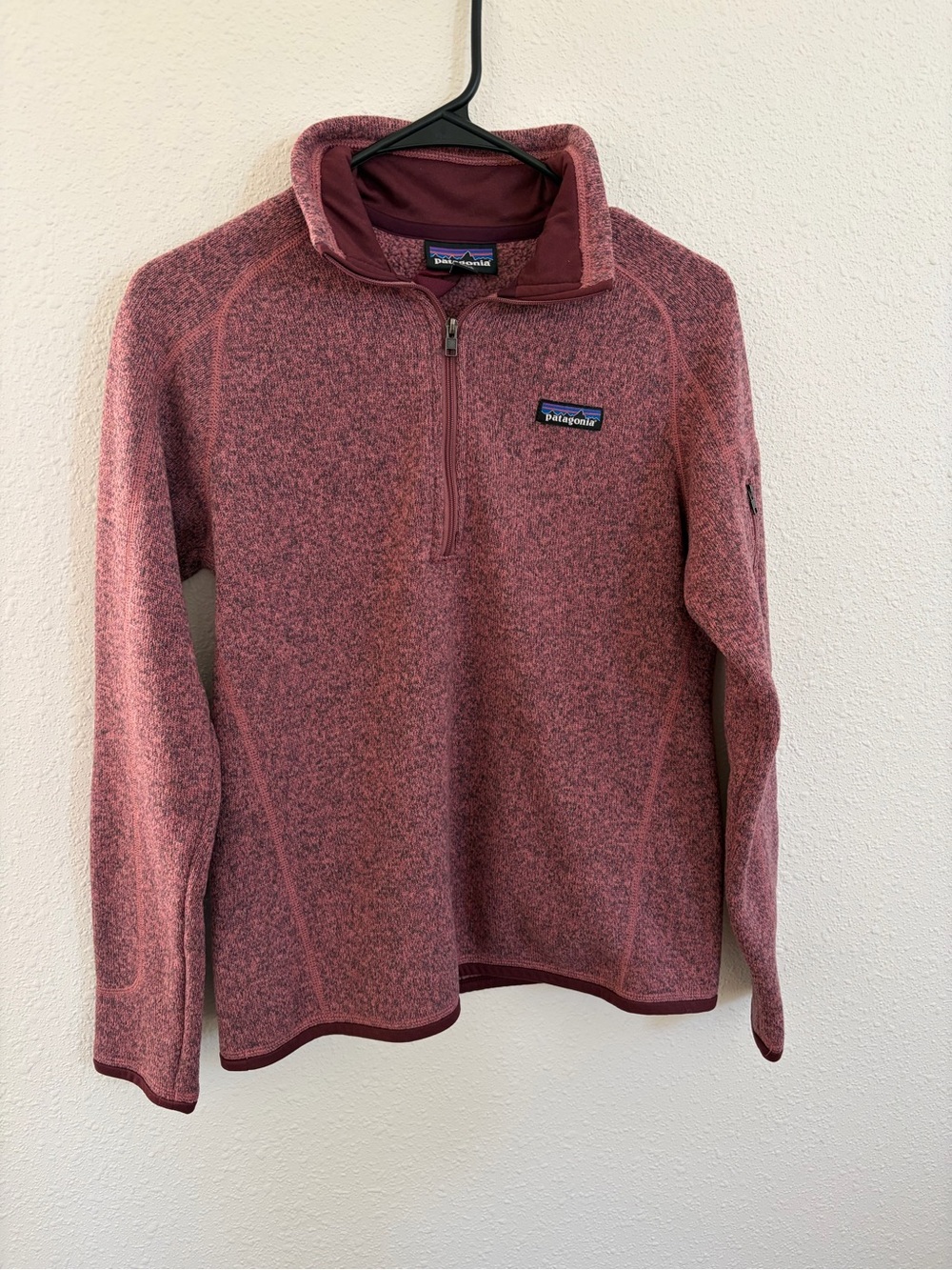 Patagonia Women’s Quarter-Zip Sweater in Heathered Rose